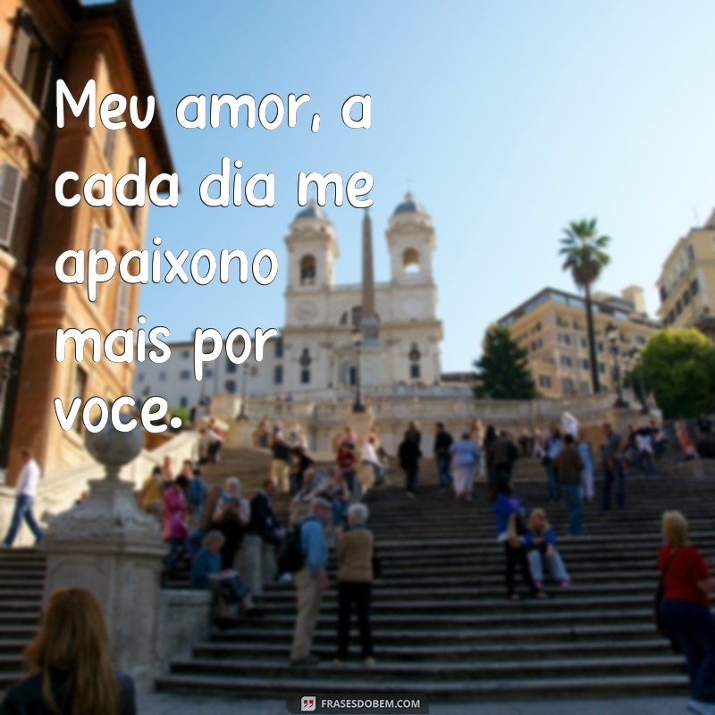 1000 frases de amor para namorado Meu amor, a cada dia me apaixono mais por você.