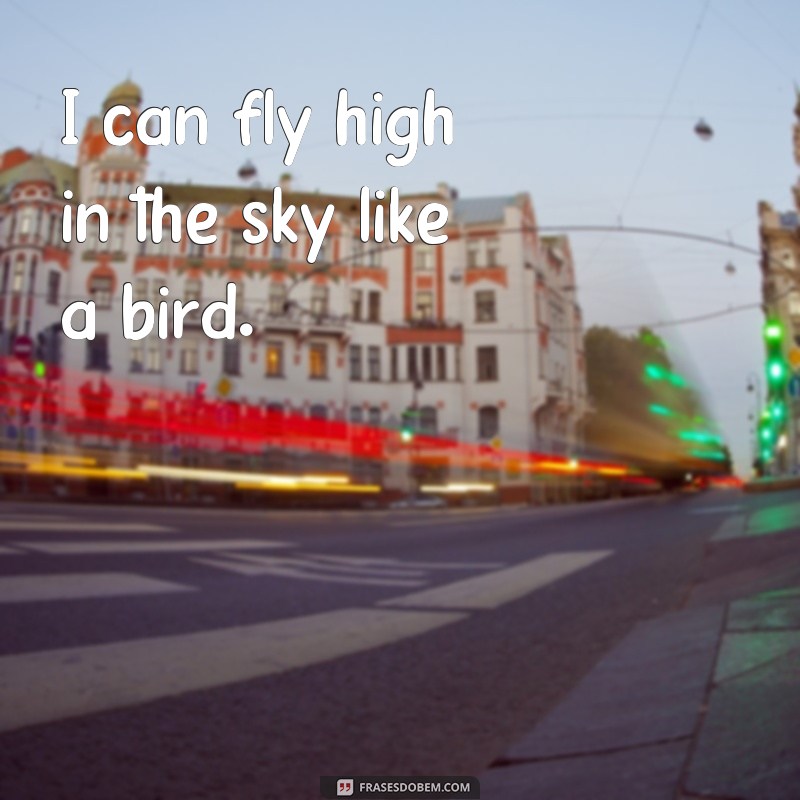 frases voar em ingles I can fly high in the sky like a bird.