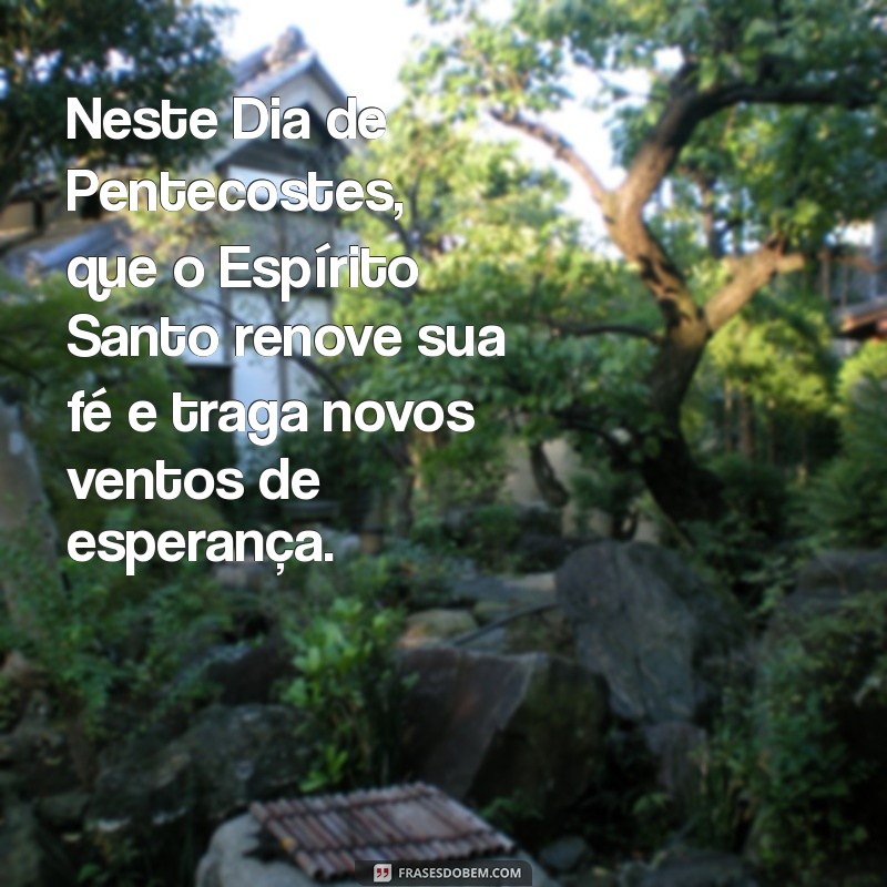 mensagem dia de pentecostes Neste Dia de Pentecostes, que o Espírito Santo renove sua fé e traga novos ventos de esperança.