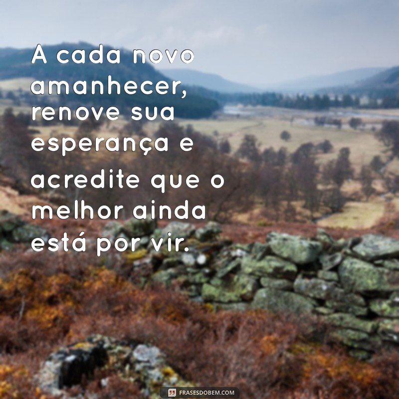 mensagem de positividade para vida A cada novo amanhecer, renove sua esperança e acredite que o melhor ainda está por vir.