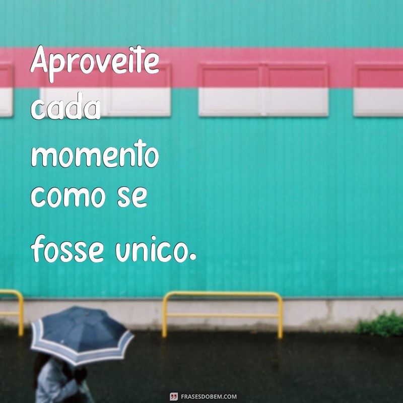 aproveitar cada momento Aproveite cada momento como se fosse único.