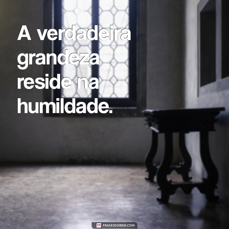 frases de humildade e simplicidade A verdadeira grandeza reside na humildade.