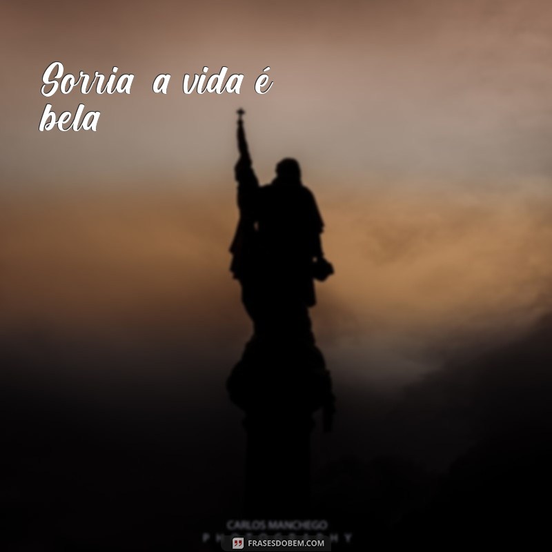 frases curtas e bonitas Sorria, a vida é bela.