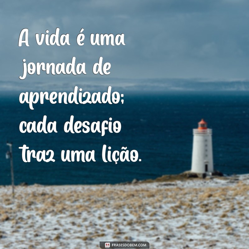 mensagem de doutrina A vida é uma jornada de aprendizado; cada desafio traz uma lição.