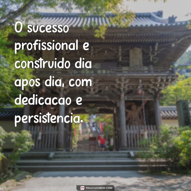 frases sucesso profissional O sucesso profissional é construído dia após dia, com dedicação e persistência.