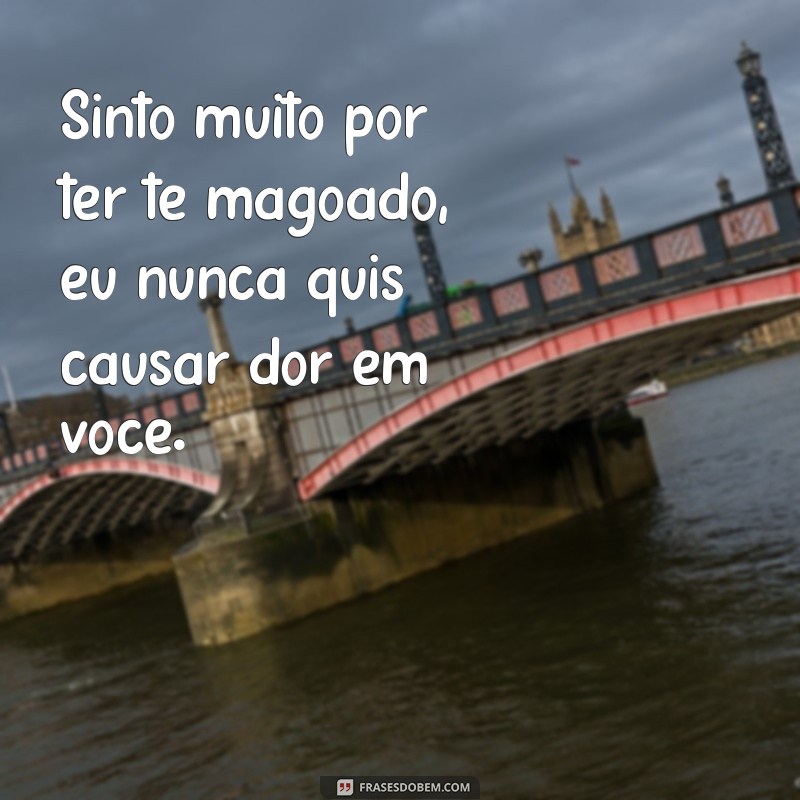 frases como pedir desculpas para uma pessoa que você magoou Sinto muito por ter te magoado, eu nunca quis causar dor em você.