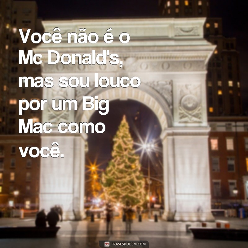 frases de xavecos engraçados Você não é o Mc Donald's, mas sou louco por um Big Mac como você.