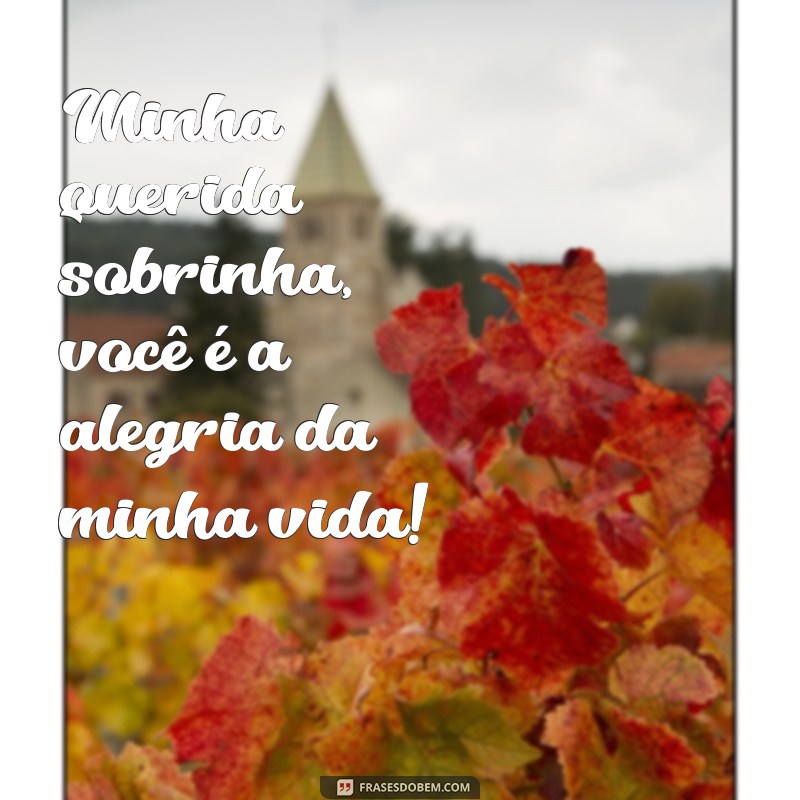 frases texto para sobrinha Minha querida sobrinha, você é a alegria da minha vida!