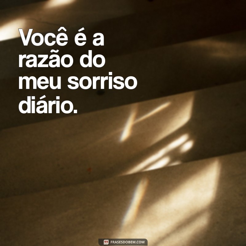 frases pequena romântica Você é a razão do meu sorriso diário.