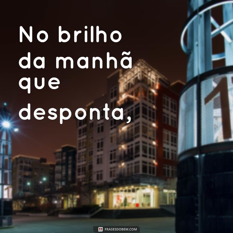 poema olavo bilac No brilho da manhã que desponta,