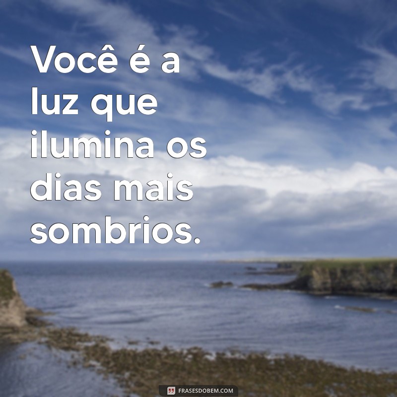 frases para uma pessoa maravilhosa Você é a luz que ilumina os dias mais sombrios.