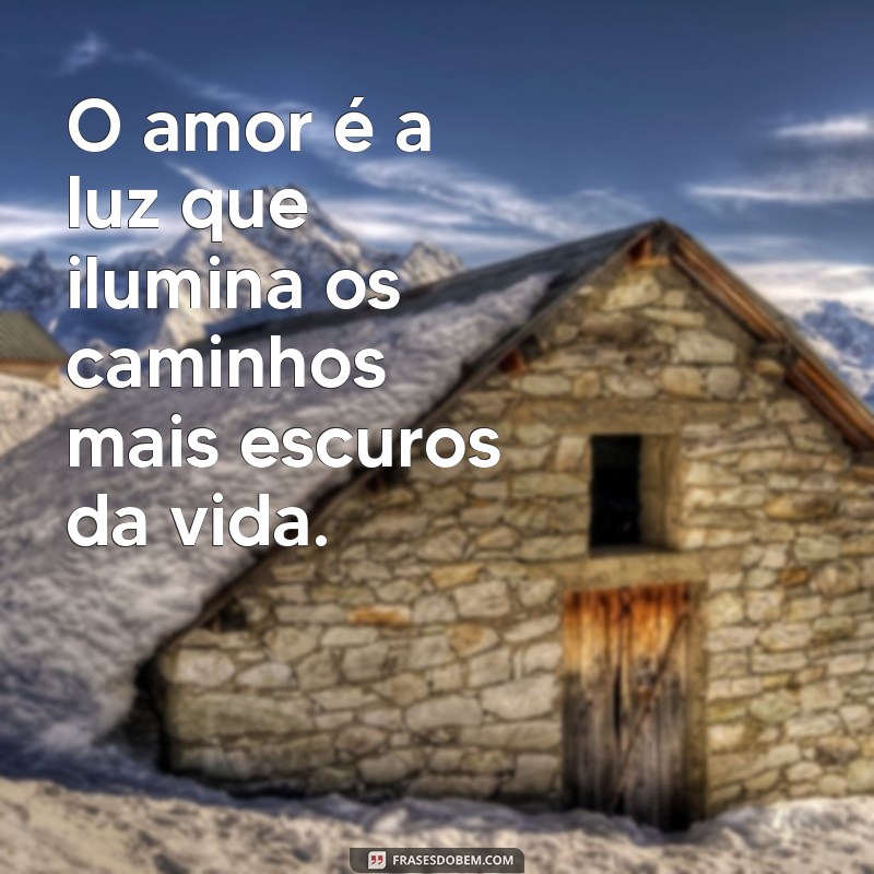 frases o amor O amor é a luz que ilumina os caminhos mais escuros da vida.