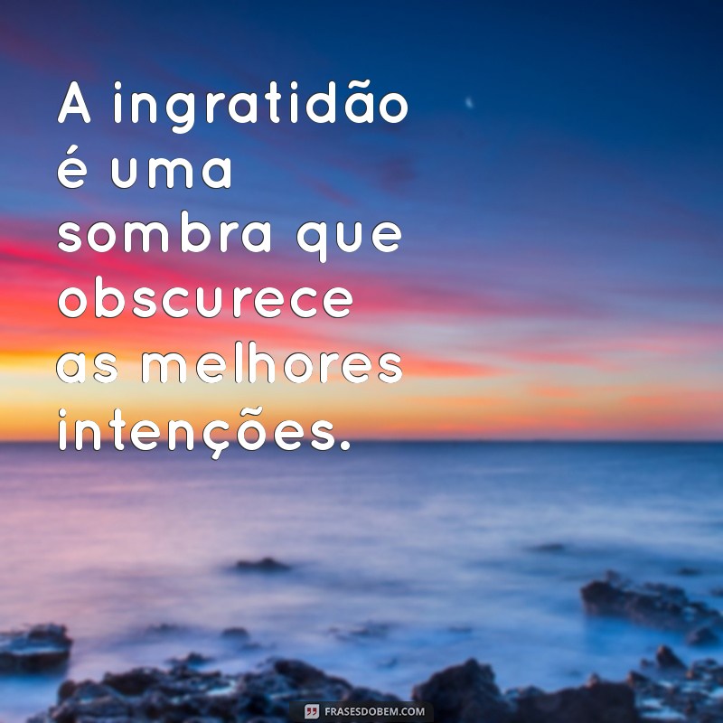 o mal agradecido frases A ingratidão é uma sombra que obscurece as melhores intenções.