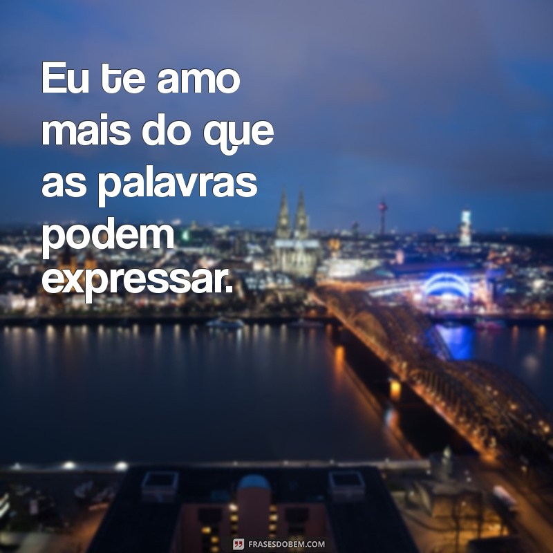 eu te am Eu te amo mais do que as palavras podem expressar.