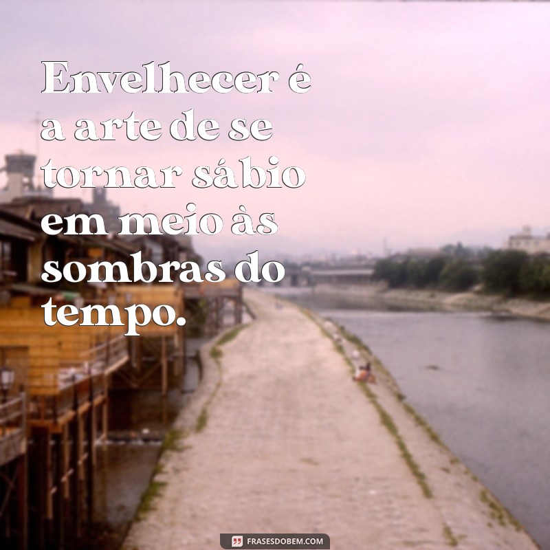 frases sobre envelhecer Envelhecer é a arte de se tornar sábio em meio às sombras do tempo.