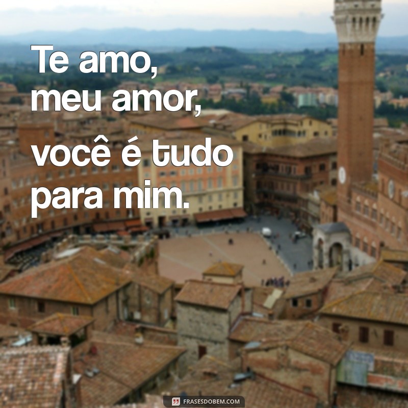 te amo meu amor você é tudo para mim Te amo, meu amor, você é tudo para mim.