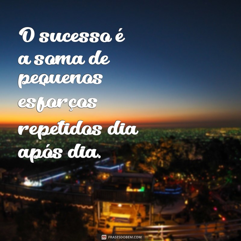 frases com sucesso O sucesso é a soma de pequenos esforços repetidos dia após dia.