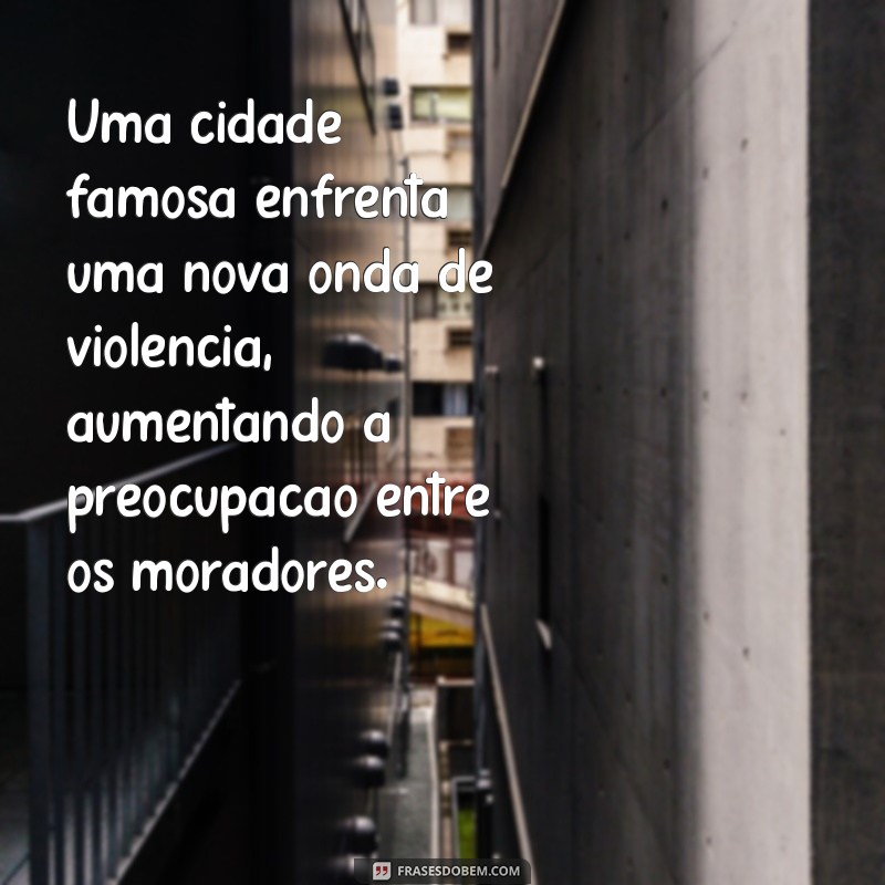 noticia ruim Uma cidade famosa enfrenta uma nova onda de violência, aumentando a preocupação entre os moradores.