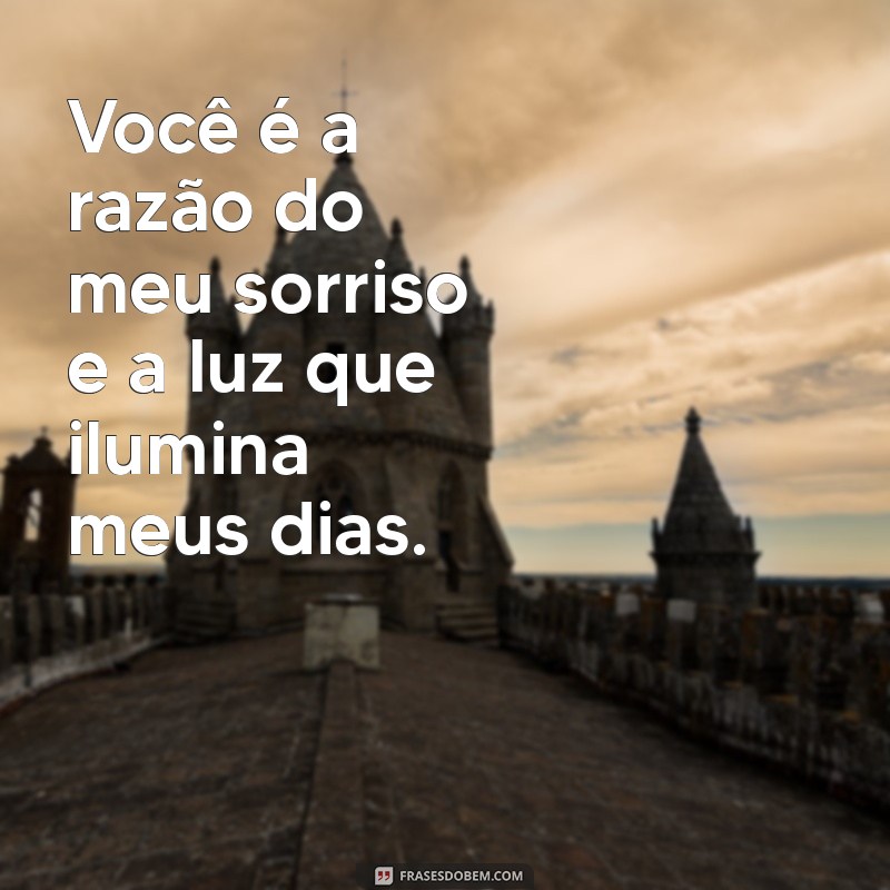 texto para pessoa especial Você é a razão do meu sorriso e a luz que ilumina meus dias.