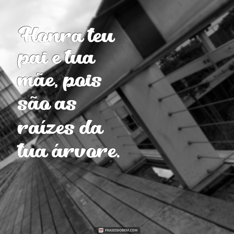 frases honra teu pai e tua mãe Honra teu pai e tua mãe, pois são as raízes da tua árvore.