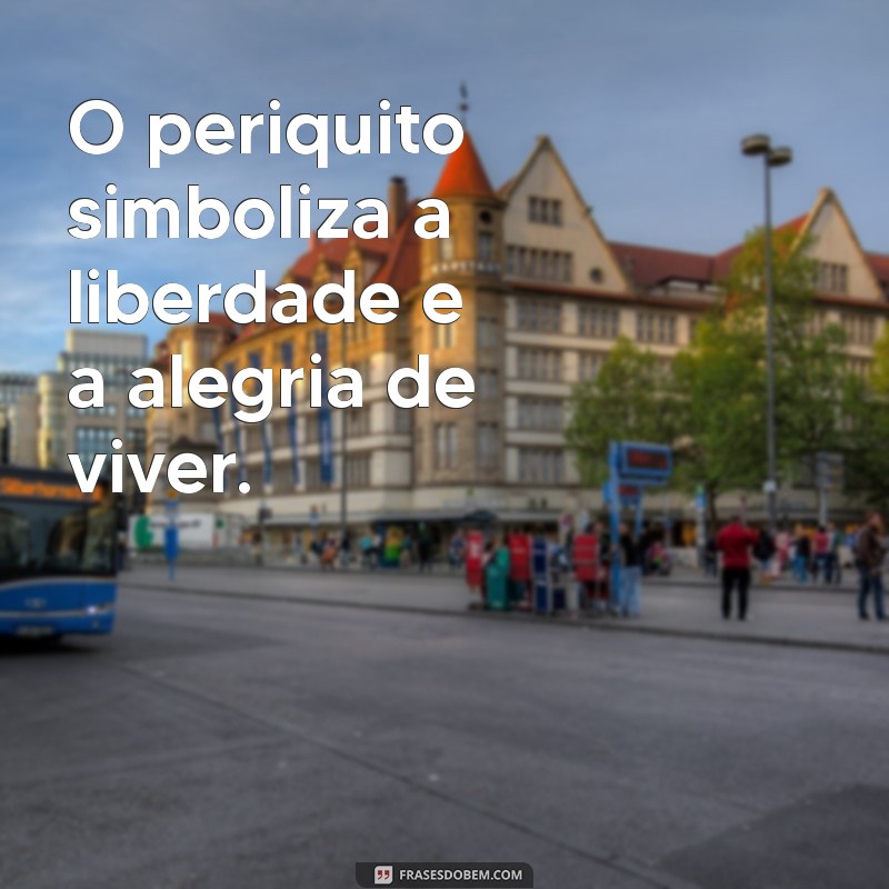 o que significa periquito O periquito simboliza a liberdade e a alegria de viver.