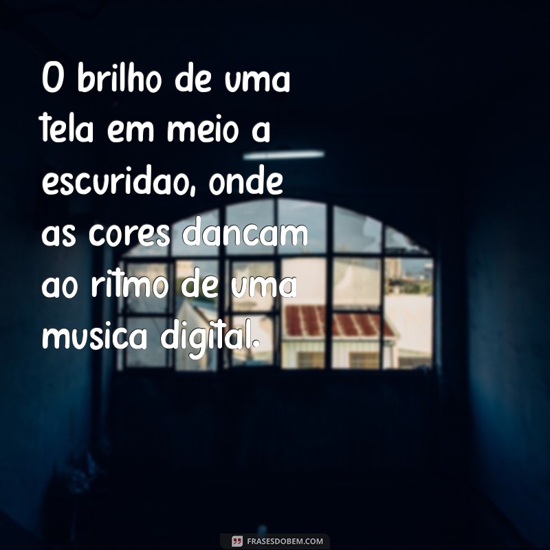 paraiso artificiais O brilho de uma tela em meio à escuridão, onde as cores dançam ao ritmo de uma música digital.