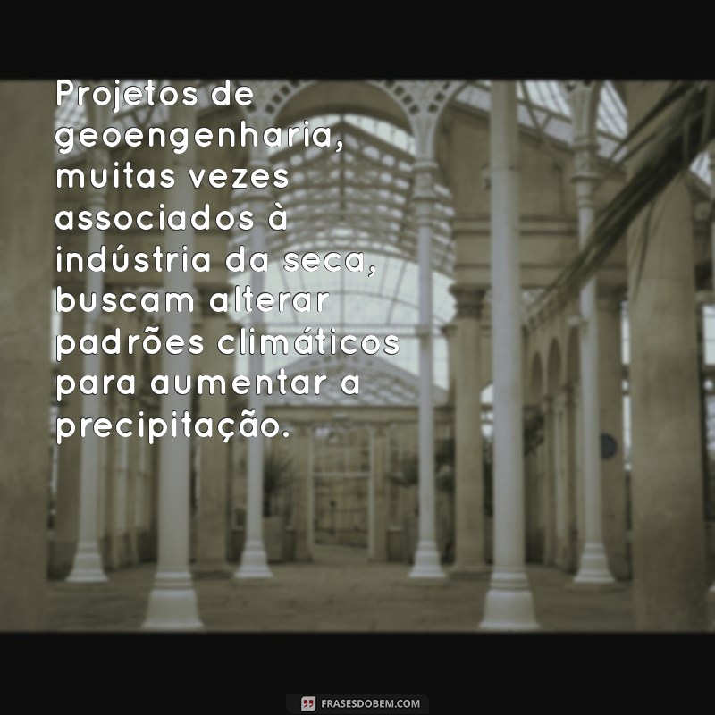 Indústria da Seca: Entenda o Que É e Seu Impacto na Sociedade 