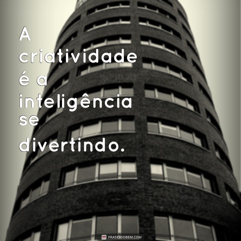 criatividade frases A criatividade é a inteligência se divertindo.