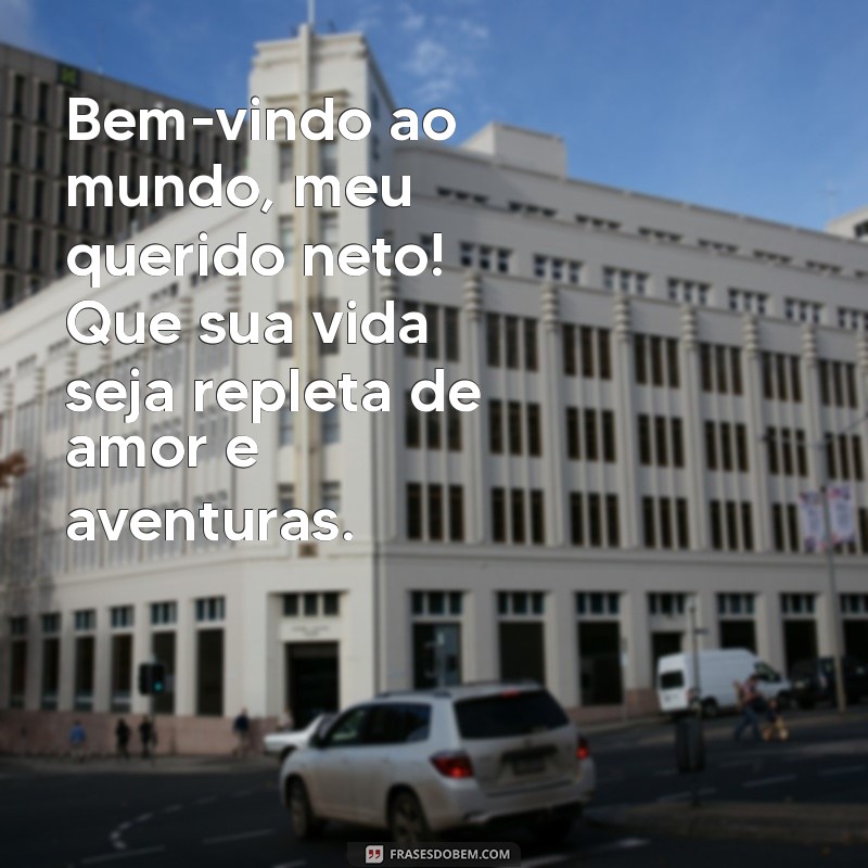 mensagem para neto que nasceu Bem-vindo ao mundo, meu querido neto! Que sua vida seja repleta de amor e aventuras.