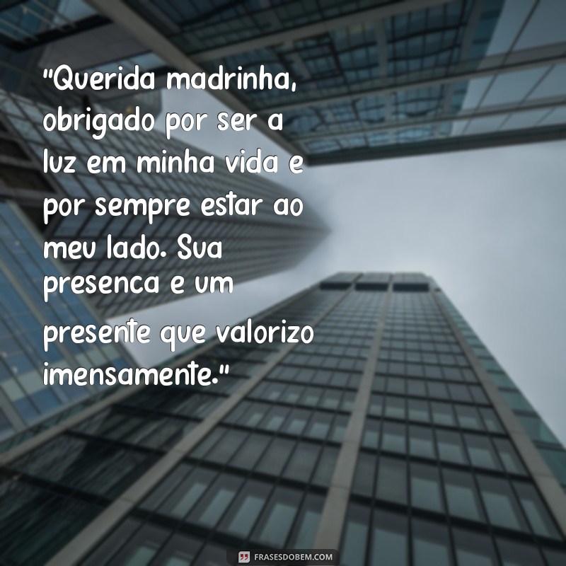 madrinha de consagração texto agradecimento 