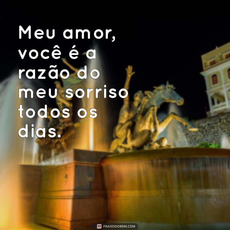 mensagens para esposa Meu amor, você é a razão do meu sorriso todos os dias.