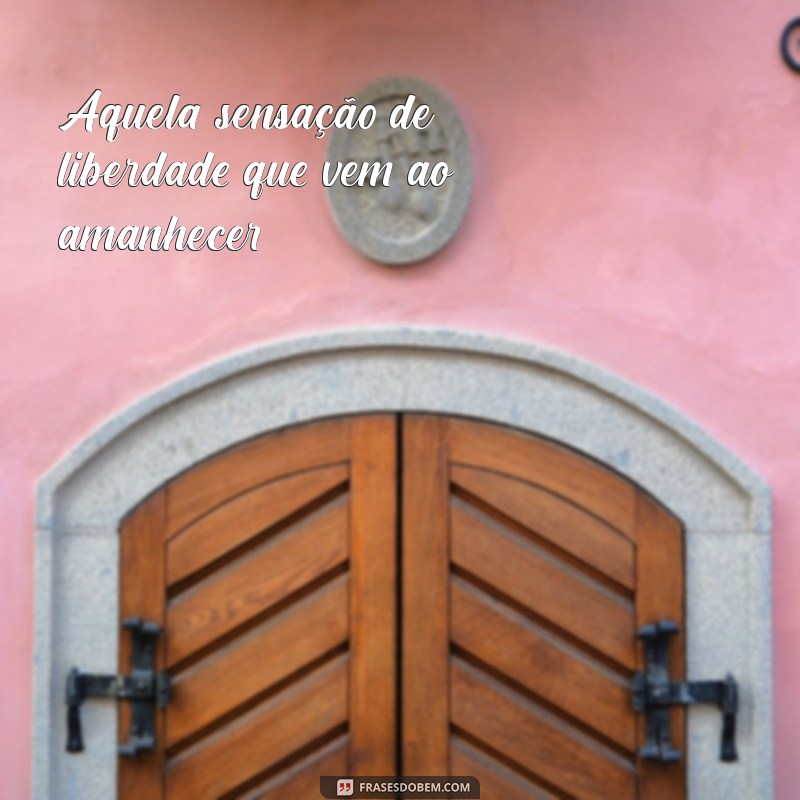 aquela frases Aquela sensação de liberdade que vem ao amanhecer.