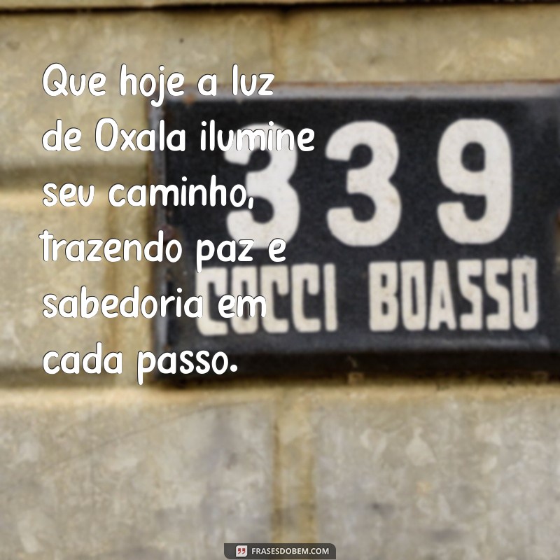 mensagem de oxalá para hoje Que hoje a luz de Oxalá ilumine seu caminho, trazendo paz e sabedoria em cada passo.