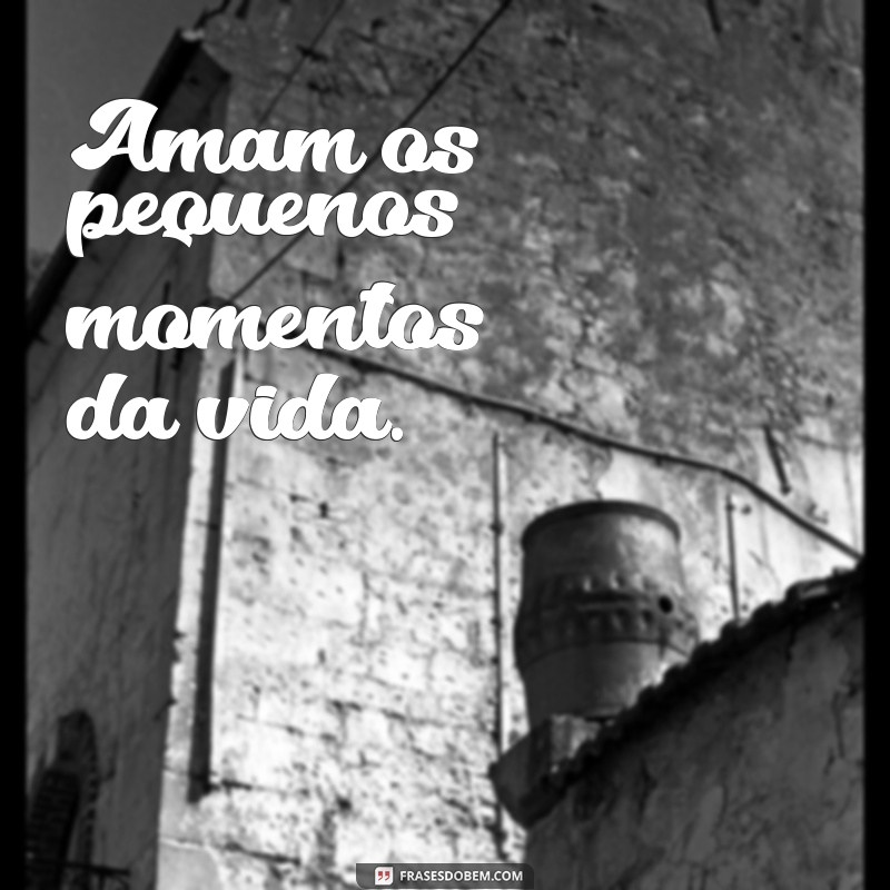 amam ou amão Amam os pequenos momentos da vida.