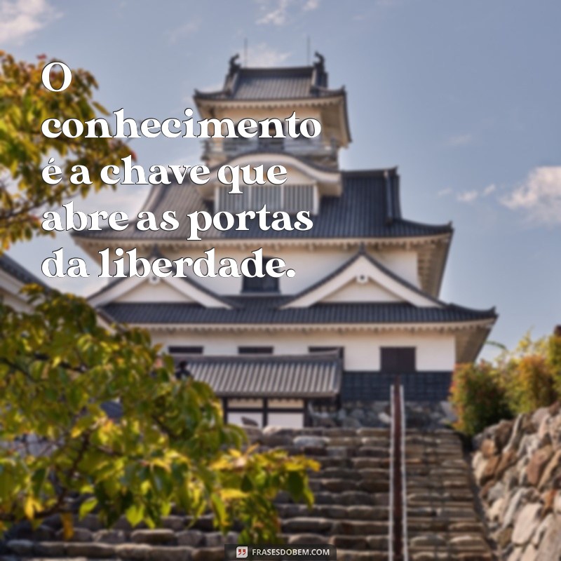 frases direito O conhecimento é a chave que abre as portas da liberdade.