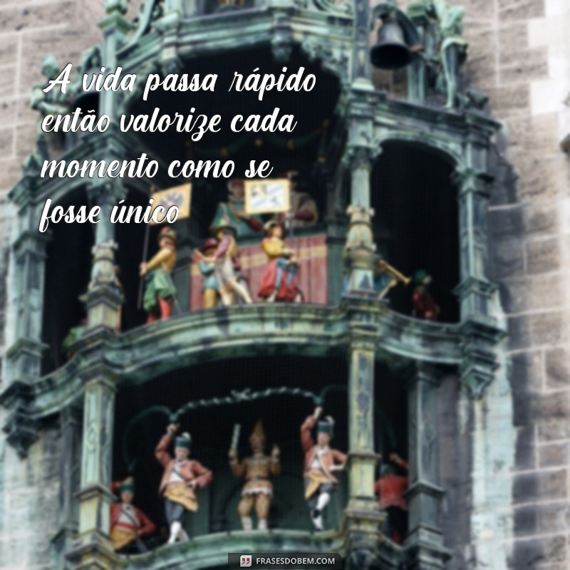 a vida passa rápido reflexão A vida passa rápido, então valorize cada momento como se fosse único.