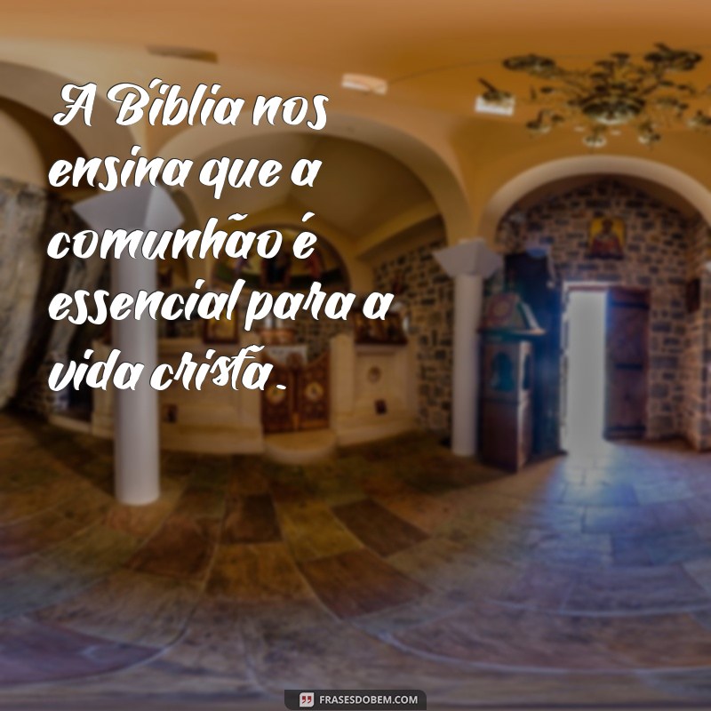 o que a bíblia diz sobre ir a igreja A Bíblia nos ensina que a comunhão é essencial para a vida cristã.