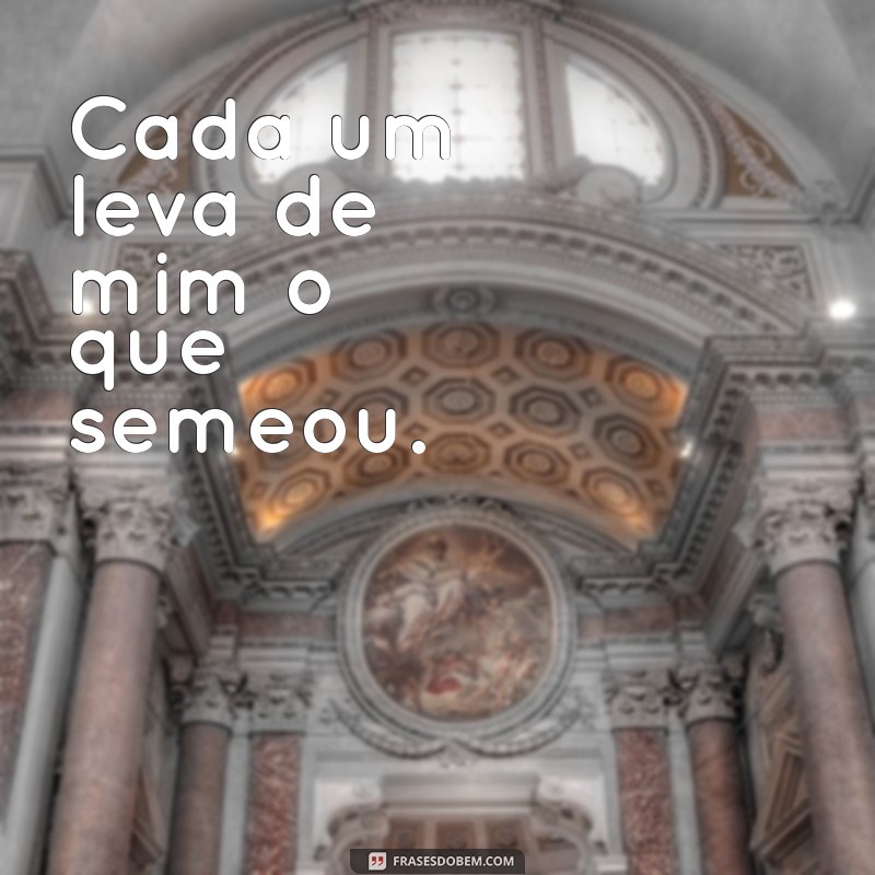 frases cada um tem de mim o que merece Cada um leva de mim o que semeou.