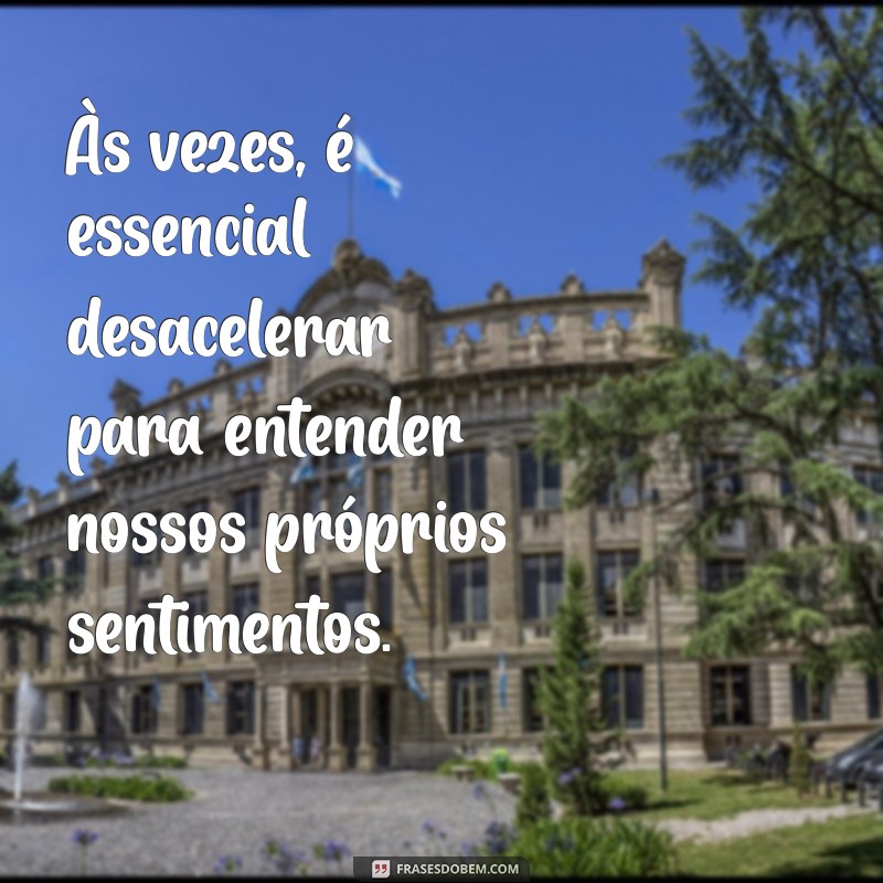 as vezes precisamos de um tempo para refletir Às vezes, é essencial desacelerar para entender nossos próprios sentimentos.