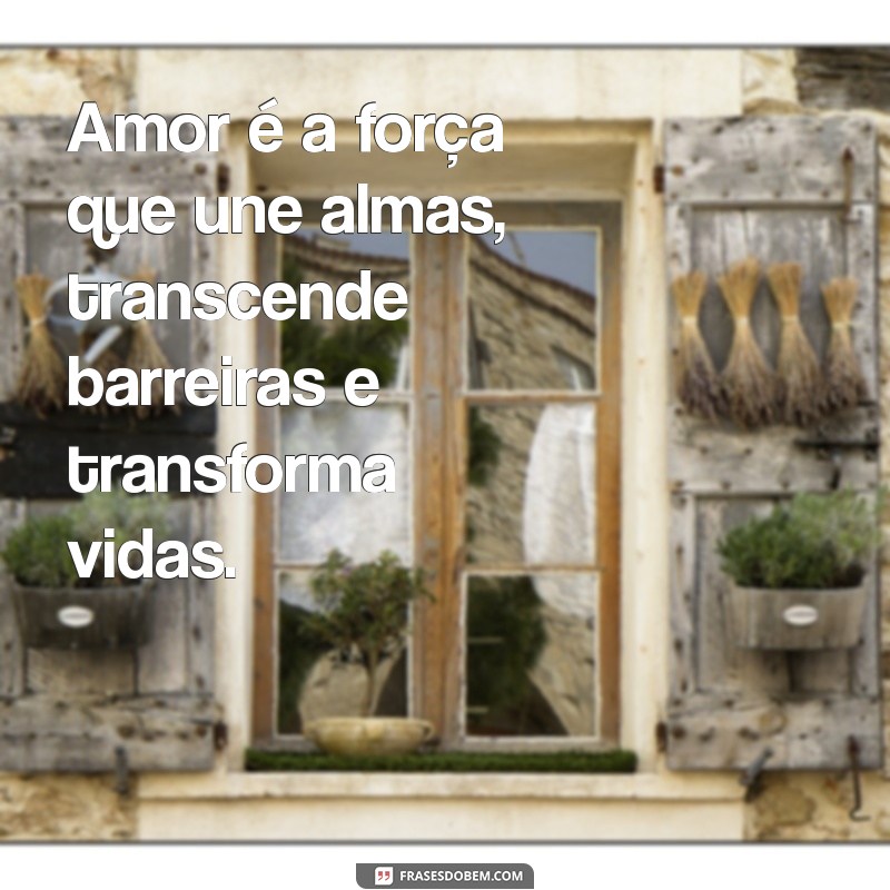 definição de amor frases Amor é a força que une almas, transcende barreiras e transforma vidas.