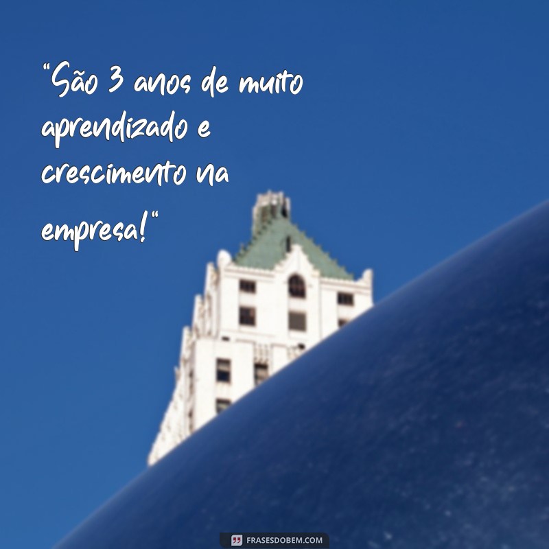 3 anos de empresa frases 