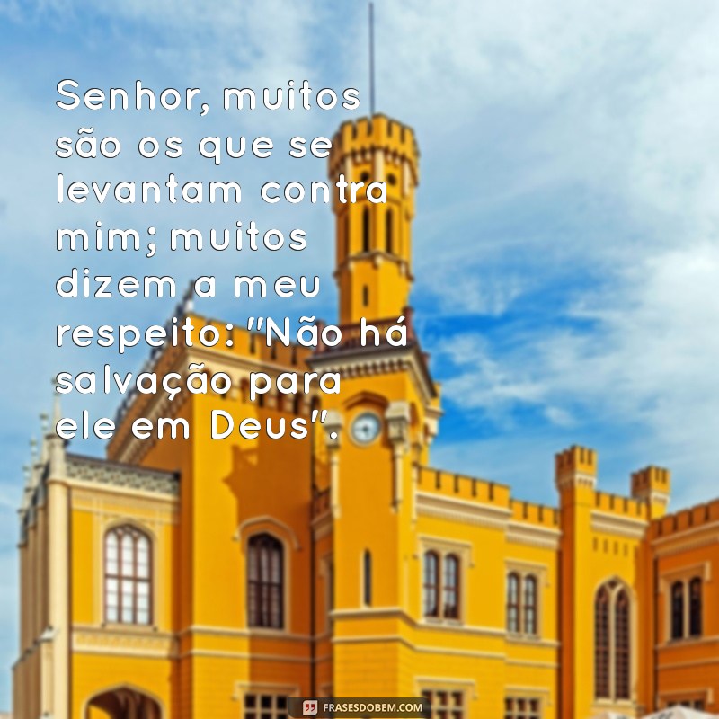 salmo 3 da bíblia Senhor, muitos são os que se levantam contra mim; muitos dizem a meu respeito: 