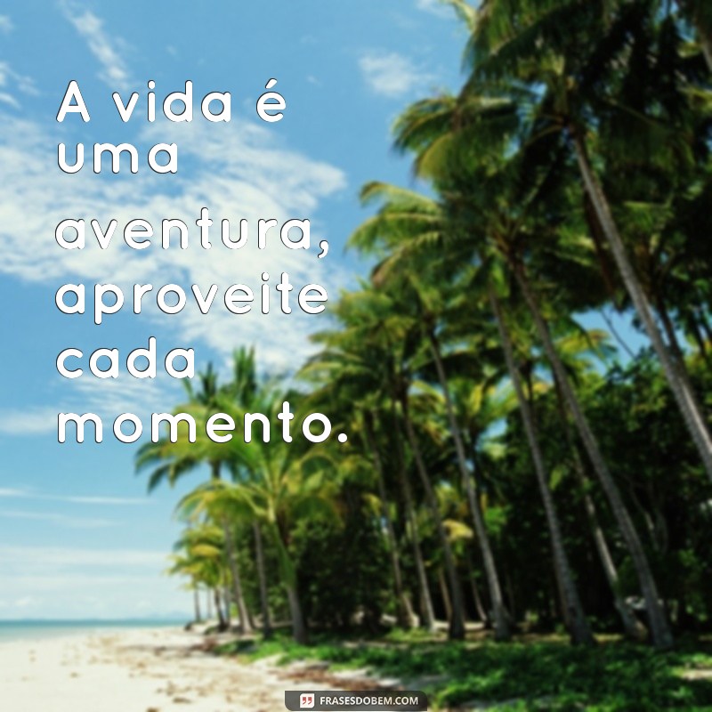 frases curtir a vida A vida é uma aventura, aproveite cada momento.