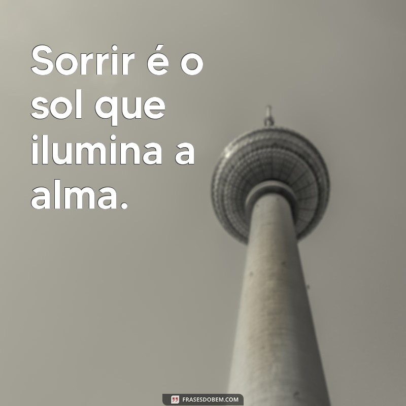 frases curta de sorriso Sorrir é o sol que ilumina a alma.