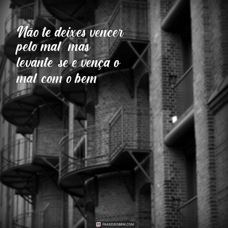 não te deixes vencer pelo mal mas vence o mal com o bem Não te deixes vencer pelo mal, mas levante-se e vença o mal com o bem.