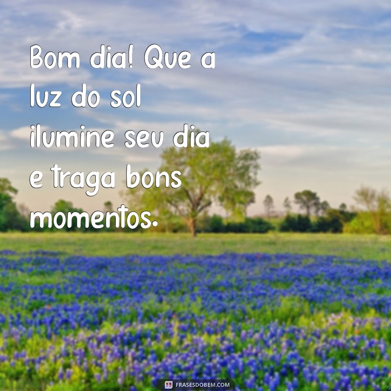 mensagens de bom dia especial Bom dia! Que a luz do sol ilumine seu dia e traga bons momentos.