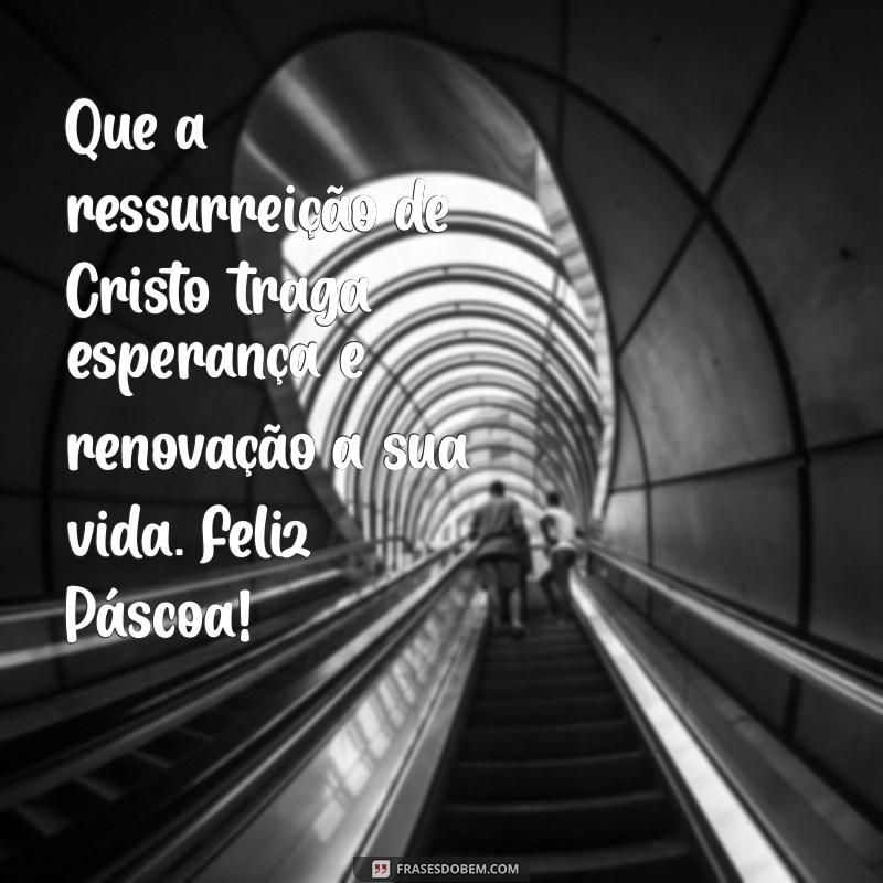 mensagem de pascoa cristo ressuscitado Que a ressurreição de Cristo traga esperança e renovação a sua vida. Feliz Páscoa!