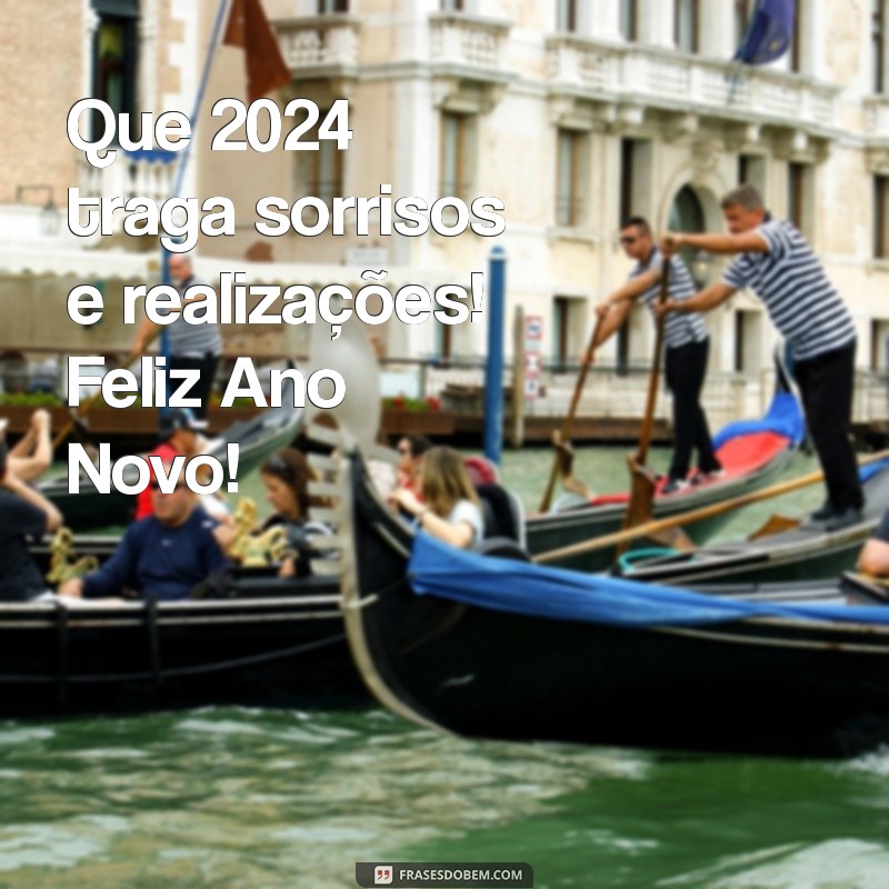 feliz ano ano 2024 Que 2024 traga sorrisos e realizações! Feliz Ano Novo!