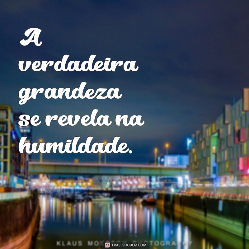 ser humilde frases A verdadeira grandeza se revela na humildade.