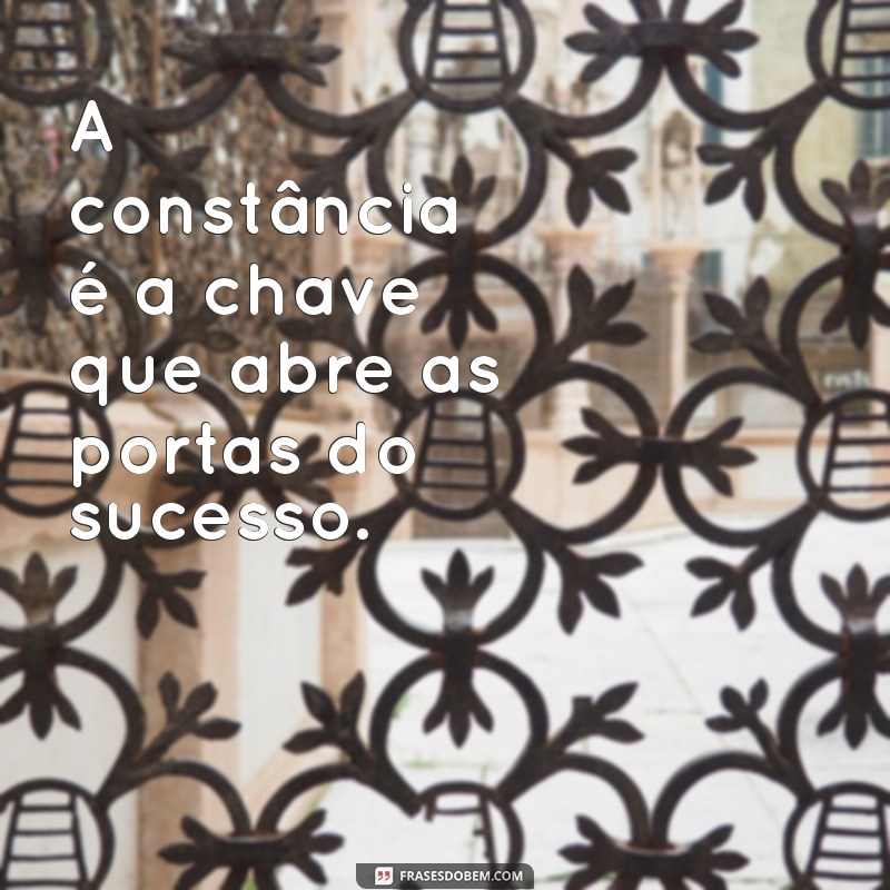 frases de constancia A constância é a chave que abre as portas do sucesso.